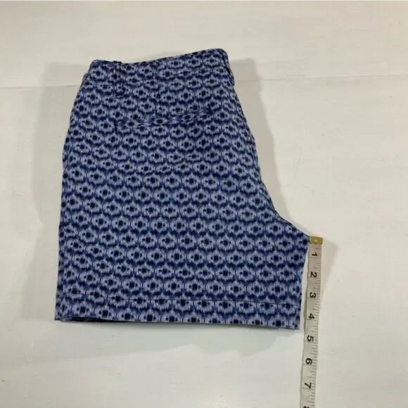 Eddie Bauer Atlantic Poplin Shorts 6 Blue Mid Rise Chino Stretch Hiking - Picture 9 of 9